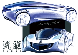 Egy skicc a sok közül, mely a Mazda Ryuga megszületése előtt készült.