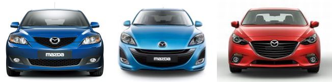 Mazda3 generációk.