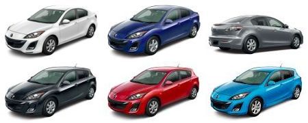Mazda3 színek.