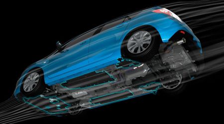 Az új Mazda3 alja szinte teljesen sík, a minél kisebb légellenállás érdekében. Az új Mazda3 alja szinte teljesen sík, a minél kisebb légellenállás érdekében.