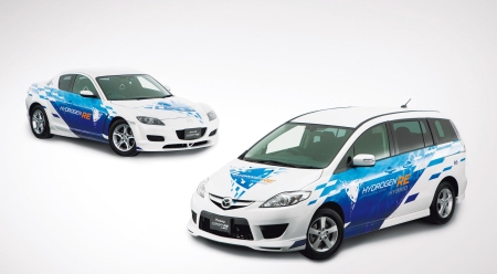 A Mazda RX-8 Hydrogen RE és a Mazda5 Hydrogen RE hibrid.