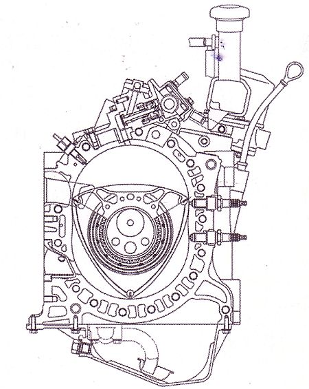 Mazda H-RE13B prototípus wankel motor.