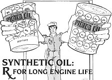 A jobb oldali dobozon látható, mennyivel homogénabb a szintetikus olaj szerkezete.