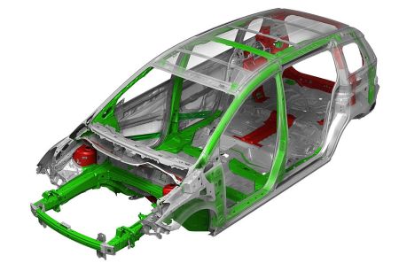 Több merevítés van az új Mazda5 vázában.