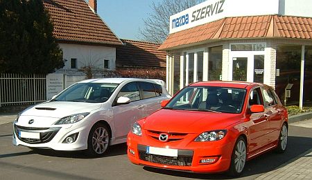 Két generációs Mazda3 MPS-ek.