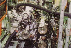A Mazda DISC-II. rendszeres bolygódugattyús motor a próbapadon.